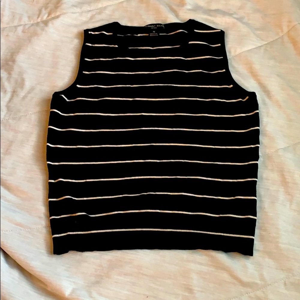 August silk sleeveless t shirt